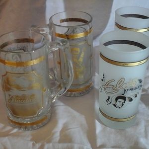 Elvis Presley mug and glass set